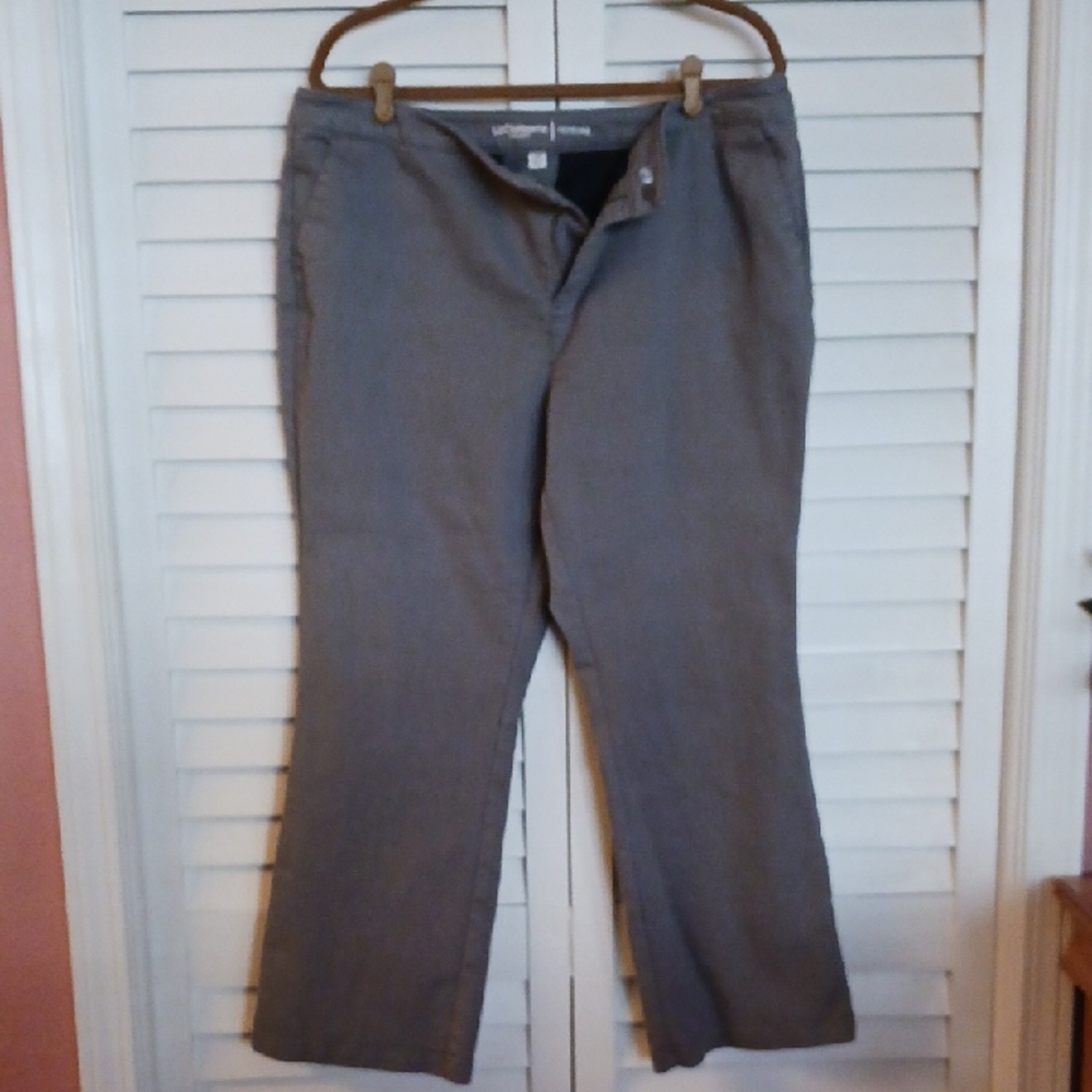 18WP Petite Liz Claiborne NY Hepburn Denim Trouser In Grey